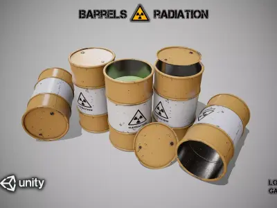 Barrels radiation new Low-poly 3D model