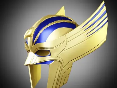 Low poly Thor Helmet - Love and thunder  Low-poly 3D model