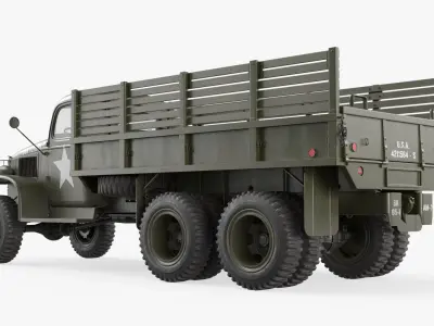  GMC CCKW-353 Military Truck with Open Cargo Bed Green Vintage Rigged 