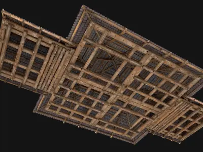 Medieval Roof Tile Modular Low-poly 3D model