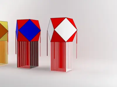 vesak lantern 3D model Low-poly 3D model