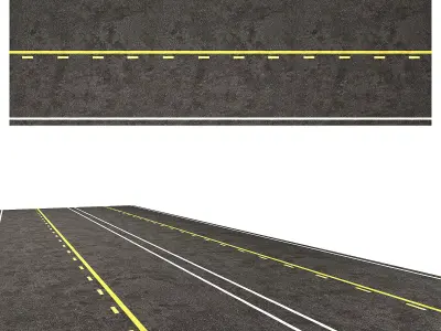 asphalt road 01 Low-poly 3D model