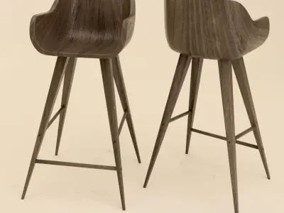 Wood Bar Chair 3D model