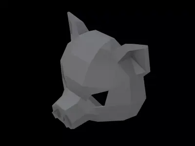 Lowpoly Pig Mask V1 002 Low-poly 3D model