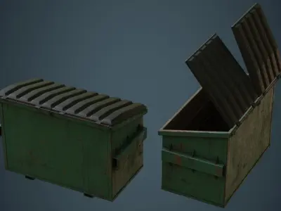 Dumpster 2B Low-poly 3D model