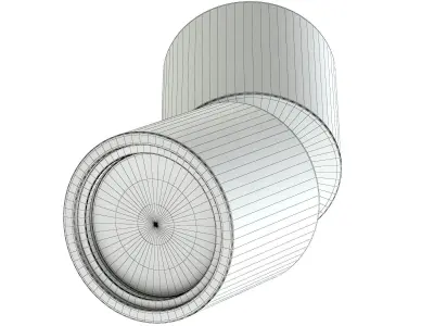 Metal Cylindrical Light 3D Model 3D model