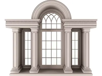 Classic Architecture Arch Window 3D model