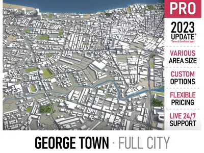 George Town Low-poly 3D model