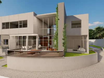Casa Scene-villa-modern house 3D model 98