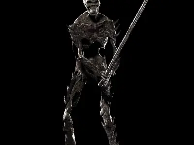 Undead Warrior Low-poly 3D model