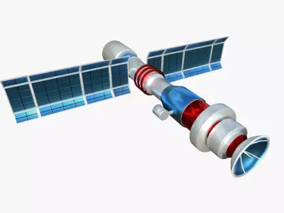 Satellite C09 USA - SciFi Space Design Low-poly 3D model