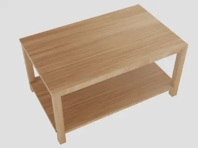 Wooden coffee table Low-poly 3D model