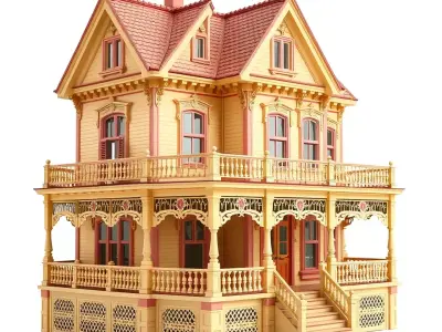 Victorian House Architectural model pack Low-poly 3D model