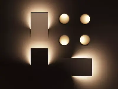 Minimalist Geometric Wall Light Set 3D model