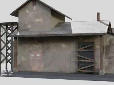 Abandoned Shop - realistic low poly Low-poly 3D model