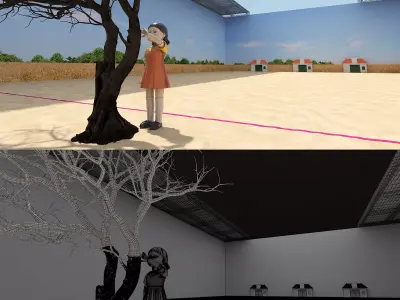 Squid Game scene collection 3D Model Pack