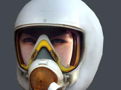 Gas mask helmet scifi Low-poly character art game space Low-poly Low-poly 3D model