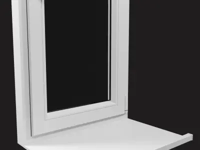 Casement window plastic Low-poly 3D model