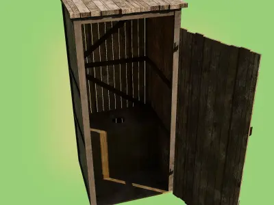 Outdoor toilet Low-poly 3D model