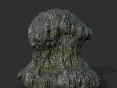 Low poly Mossy Cave Modular Column Pack 200802 Low-poly 3D model