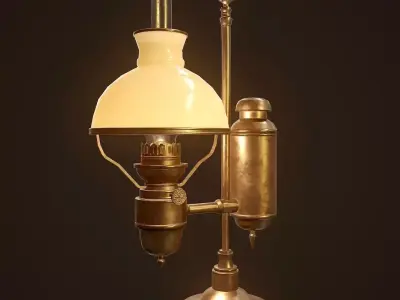 Antique Oil Lamp - PBR Game Ready Low-poly 3D model