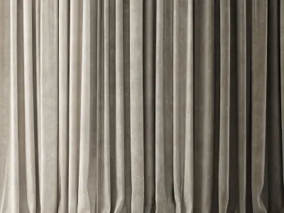 Curtains Long set 01 3D model