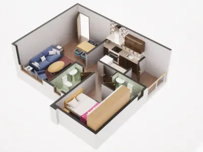 3D Floor Plan Model 17 3D model