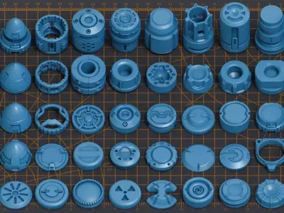 Mega Pack Hard Surface Kitbash 500 DETAILS 3D model