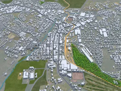 Limbe Blantyre Malawi 25km Low-poly 3D model