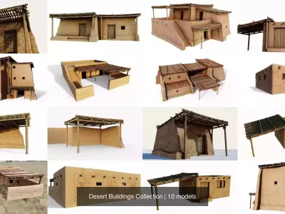 Desert Buildings Collection 3D Model Pack