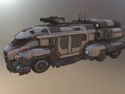 Sci-Fi Armored Urban Transport Vehicle  Futuristic Military APC 3D model