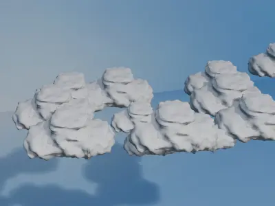 clouds  Low-poly 3D model