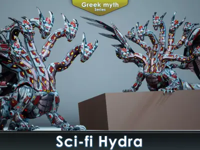 Sci-Fi Hydra Low-poly 3D model