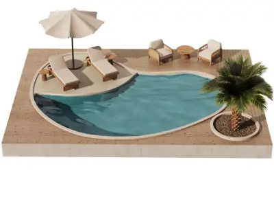 Swimming pool Set1 3D model