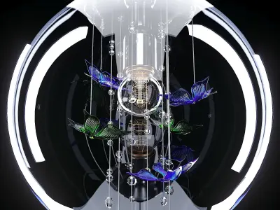 Art Glass Papillon hanging lamp 3D model