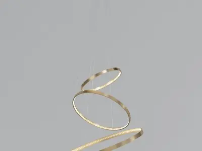 CASCADE pendant light with two rings hanging from it 3D model