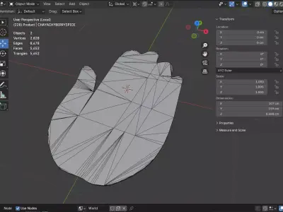 Chaya Berry Spice Area Rug - Distressed Medallion Motif Low-poly 3D model