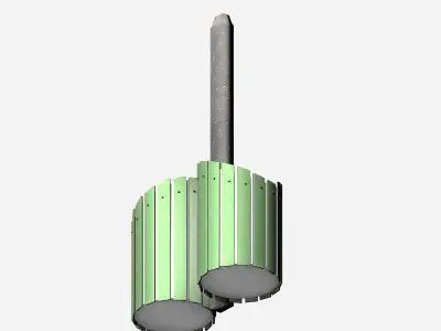 Green elliptical modern garbage bin Low-poly 3D model