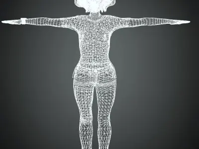 Asian Girl rigged 3D model 3D model