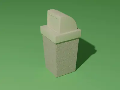 Trash can Low-poly 3D model 8