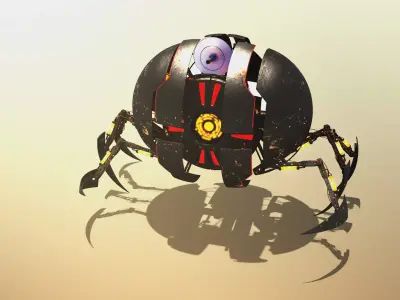 Sci-fi spheric drone 3D model