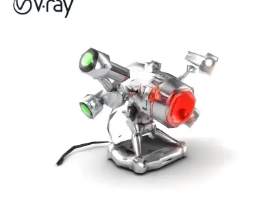 Futuristic Kinetic Lamp with Articulating Arms model pack Low-poly 3D model