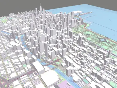 Cityscape Chicago USA 3D model