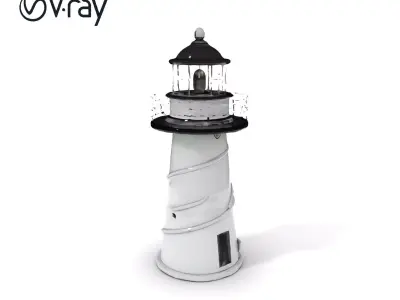 Futuristic Lighthouse Model Pack with Spiraling Design Low-poly 3D model