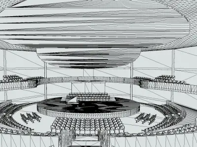Concert Hall Amphitheater VR Baked Corona Max Scene Low-poly 3D model