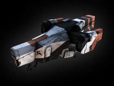 District 9 Dropship Low-poly 3D model