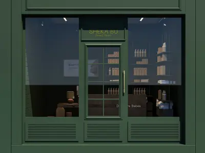 Retail Store Front interior and Exterior 3D model