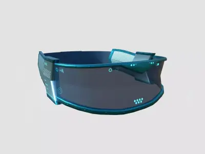 SciFi Glasses C04 Blue - Character Design Fashion Low-poly 3D model