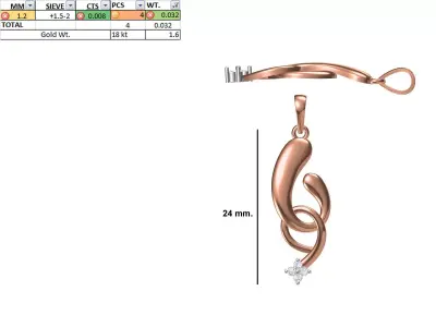 Light Weight Pendant STL OBJ FBX JCD Details 3D print model