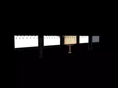 advertising billboard set 3D model